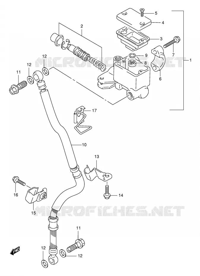 MAITRE CYLINDRE AVANT (MODELE V/W/X) Suzuki MOTO 650 FREEWIND 2000  XF650Y(E2)