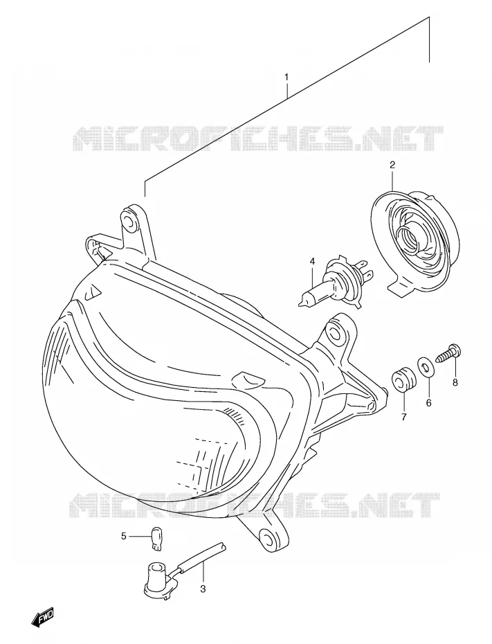 PHARE (MODELE V/W/X E2,E24) Suzuki MOTO 650 FREEWIND 2001  XF650K1(E2)