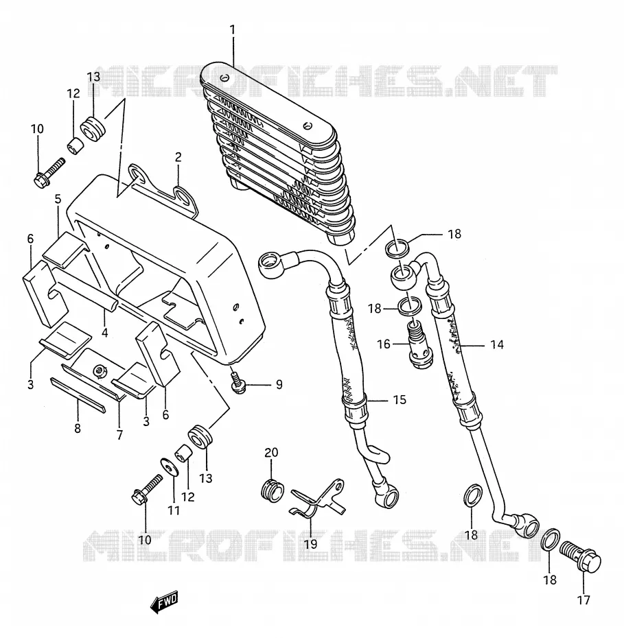 RADIATEUR D'HUILE Suzuki MOTO 1400 INTRUDER 1990  VS1400GLFL(E28)