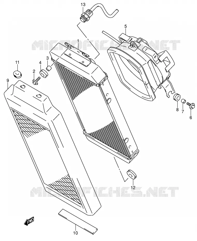 RADIATEUR Suzuki MOTO 800 VOLUSIA 2001  VL800K1(E2)