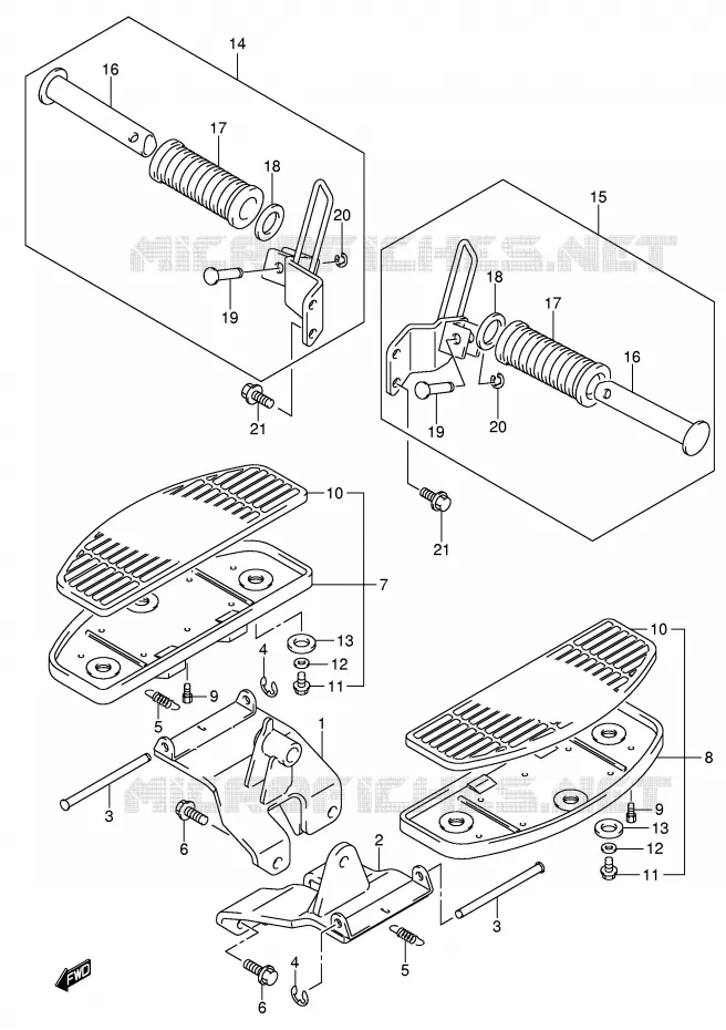 REPOSE PIED (MODELE K5) Suzuki MOTO 800 VOLUSIA 2001  VL800K1(E2)