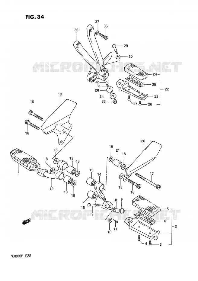 REPOSE PIED Suzuki MOTO 800 VX 1990  VX800L(E28)