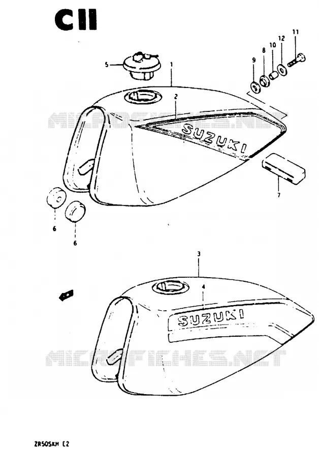 RESERVOIR D'ESSENCE Suzuki MOTO 50 ZR 1987  ZR50SKH(E/H)