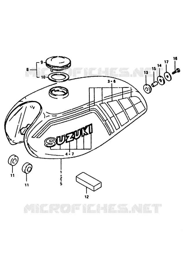 RESERVOIR D'ESSENCE Suzuki MOTO 50 ZR 1992  ZR50KEN