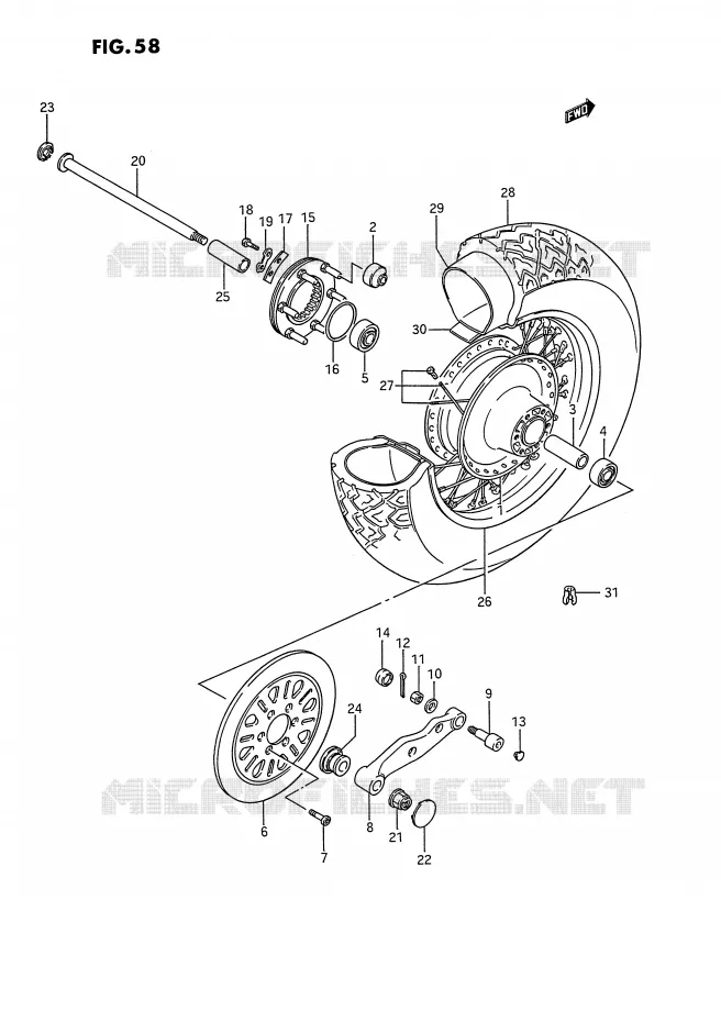 ROUE ARRIERE Suzuki MOTO 1400 INTRUDER 1992  VS1400GLPN(E2)