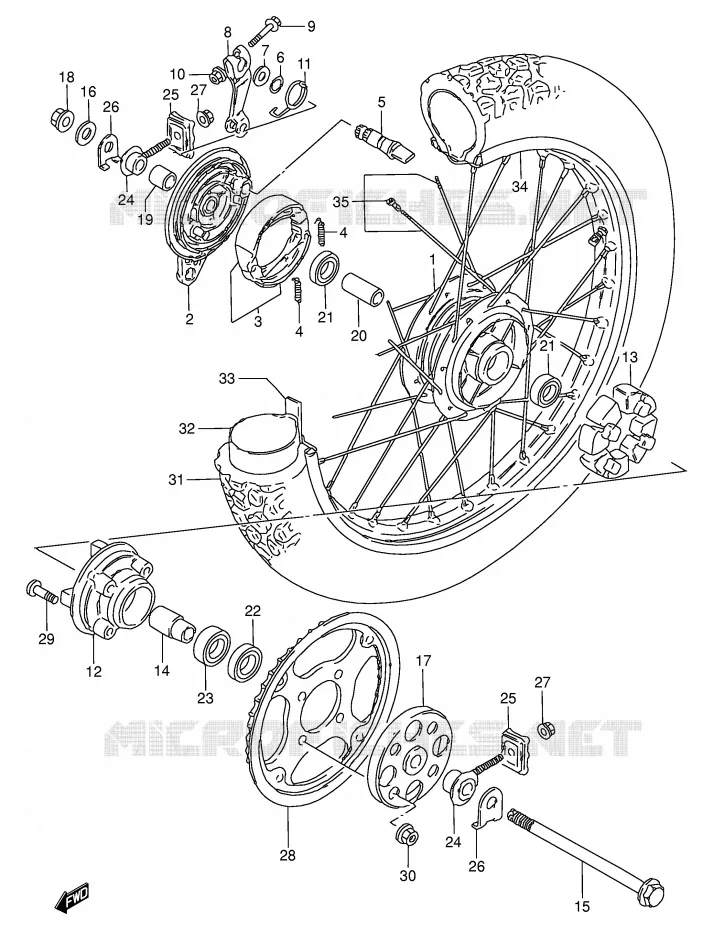 ROUE ARRIERE Suzuki MOTO 50 TS-W 1984  TS50WE(E6)
