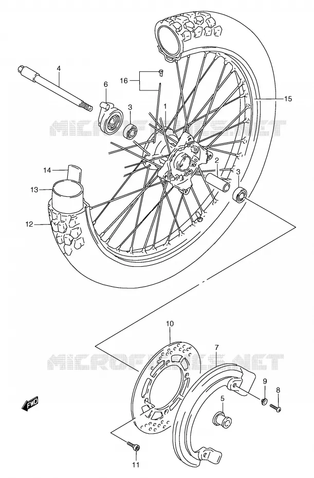 ROUE AVANT  (MODELE K) Suzuki MOTO 125 TS-R 1989  TS125RK(E2)
