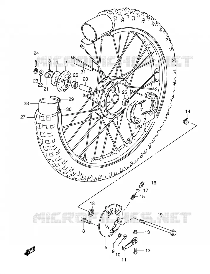 ROUE AVANT Suzuki MOTO 125 TS-ER 1994  TS125ERCR(E1)