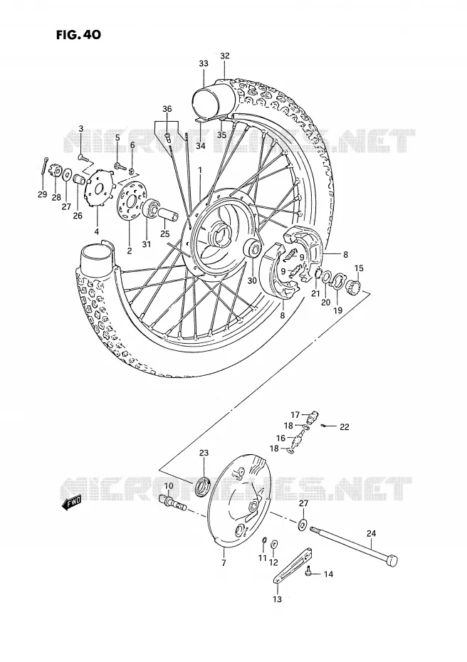 ROUE AVANT Suzuki MOTO 185 TS-ER 1992  TS185ERN(E24)