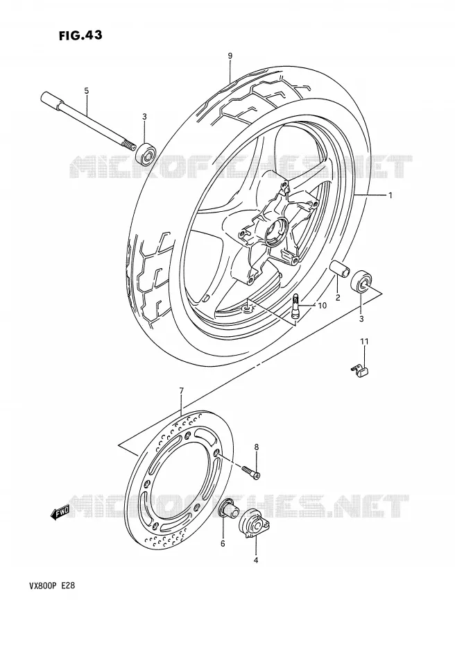 ROUE AVANT Suzuki MOTO 800 VX 1993  VX800P(E28)