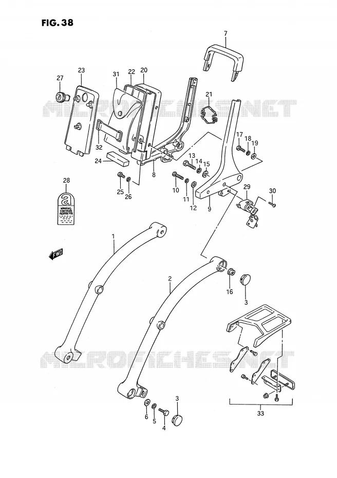 SUPPORT DOSSERET (MODELE H/J/L/M/N/P/R) Suzuki MOTO 1400 INTRUDER 1990  VS1400GLPL(E2)