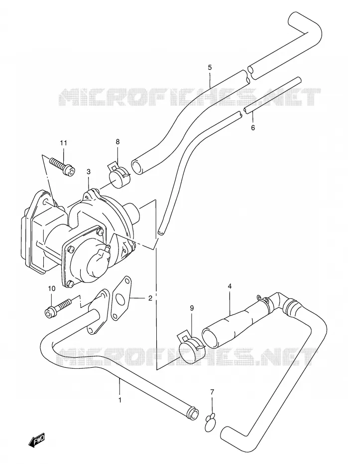 SYSTEME RECYCLAGE GAZ ECHAPPEMENT (E18) Suzuki MOTO 650 FREEWIND 2000  XF650UY(E2)