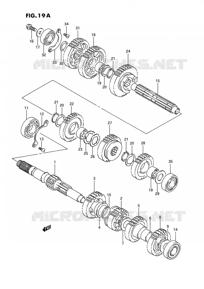 TRANSMISSION (MODEL M/N/P/R/S E2,E4,E17,E21,E22,E24,E34) Suzuki MOTO 1400 INTRUDER 1995  VS1400GLPS(E2)