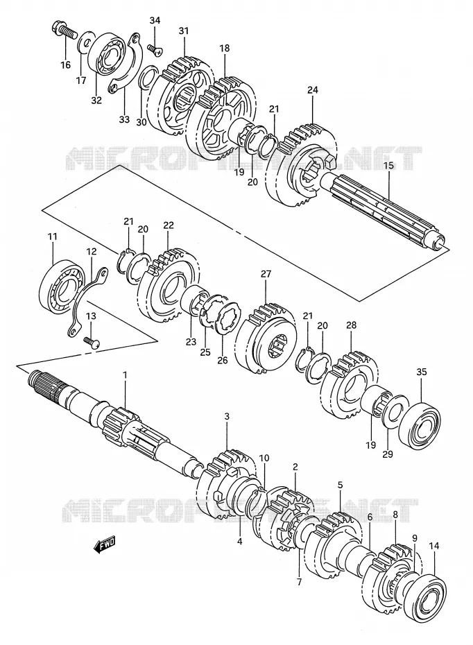 TRANSMISSION (MODELE R/S) Suzuki MOTO 1400 INTRUDER 1987  VS1400GLFH(E28)