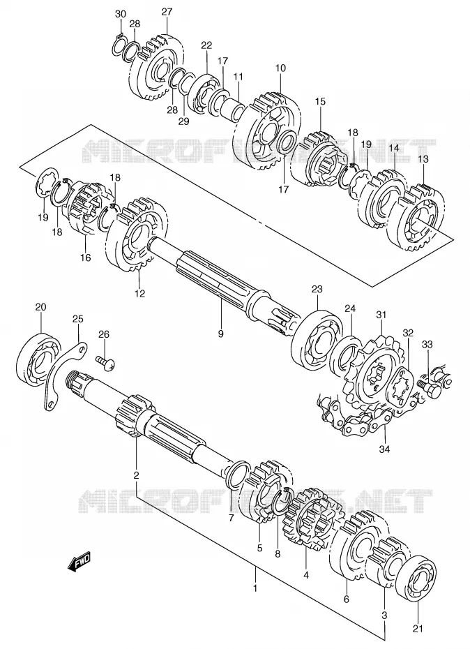 TRANSMISSION Suzuki MOTO 125 TS-R 1990  TS125RL(E2)