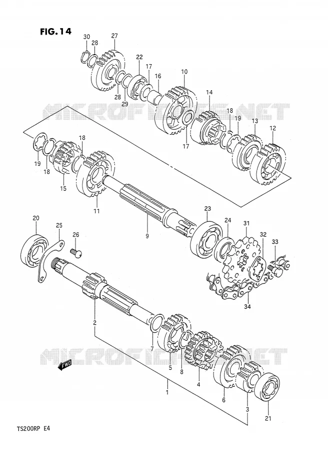 TRANSMISSION Suzuki MOTO 200 TS-R 1993  TS200RP(E4)