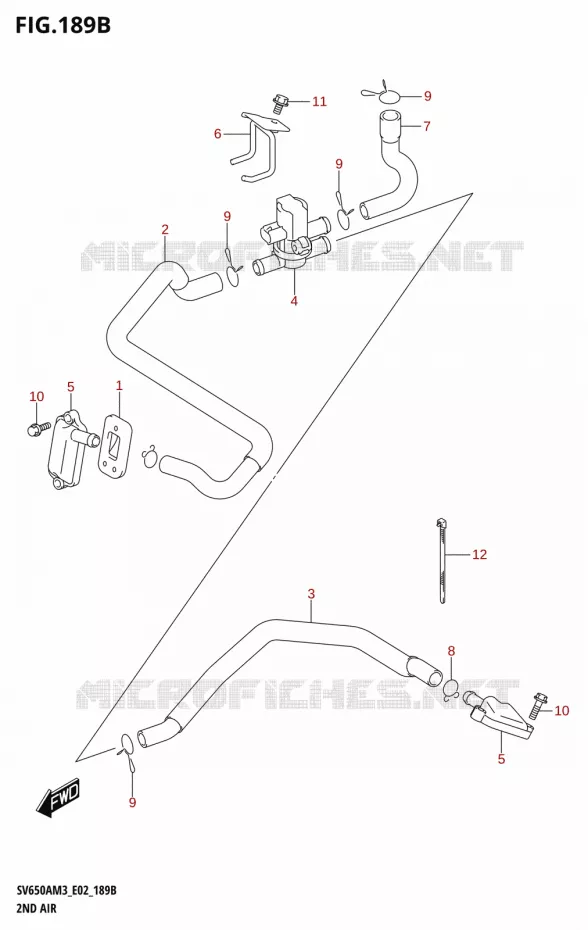 SYSTEME RECYCLAGE GAZ ECHAPPEMENT Suzuki MOTO 650 SV 2023  SV650A 2023 M3 (E19)