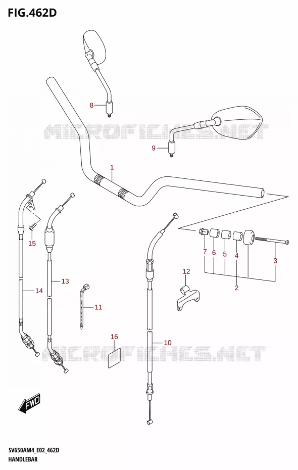 GUIDON (SV650AU:M4:E19) Suzuki MOTO 650 SV 2024  SV650AM4 E19 2024 M4 (E19)