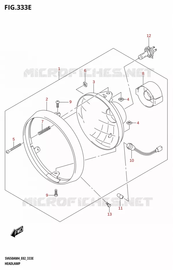 PHARE (SV650XA:M4:E02) Suzuki MOTO 650 SV 2024  SV650AM4 E19 2024 M4 (E19)