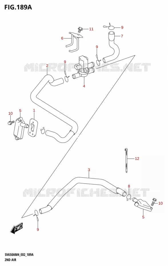 SYSTEME RECYCLAGE GAZ ECHAPPEMENT Suzuki MOTO 650 SV 2024  SV650AM4 E19 2024 M4 (E19)