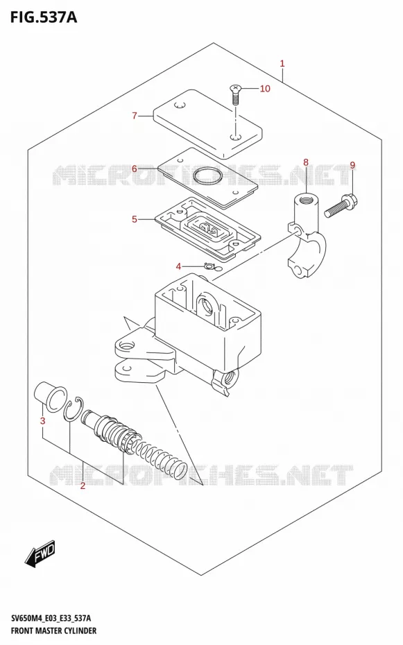 MAITRE CYLINDRE AVANT (SV650:M4:E03) Suzuki MOTO 650 SV 2024  SV650AM4 E28 2024 M4 (E28)
