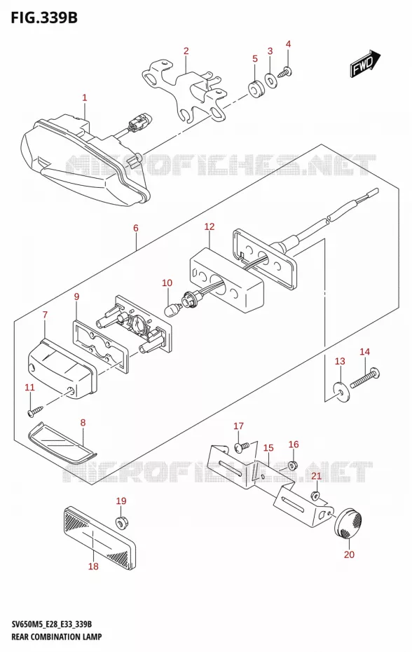 FEU ARRIERE Suzuki MOTO 650 SV 2025  SV650A 2025 M5 (E28)