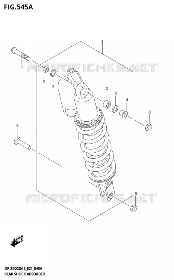 AMORTISSEUR ARRIERE (DR-Z400SRJ) Suzuki MOTO 400 DR-Z 2025  DR-Z400S 2025 M5 (E21)