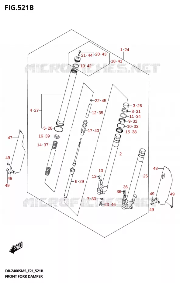 FOURCHE (DR-Z400SRL) Suzuki MOTO 400 DR-Z 2025  DR-Z400S 2025 M5 (E21)
