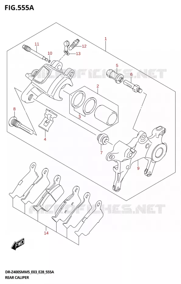 ETRIER DE FREIN ARRIERE Suzuki MOTO 400 DR-Z 2025  DR-Z400SMRL 2025 M5 (E28)