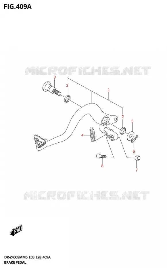 PEDALE DE FREIN Suzuki MOTO 400 DR-Z 2025  DR-Z400SMRL 2025 M5 (E28)