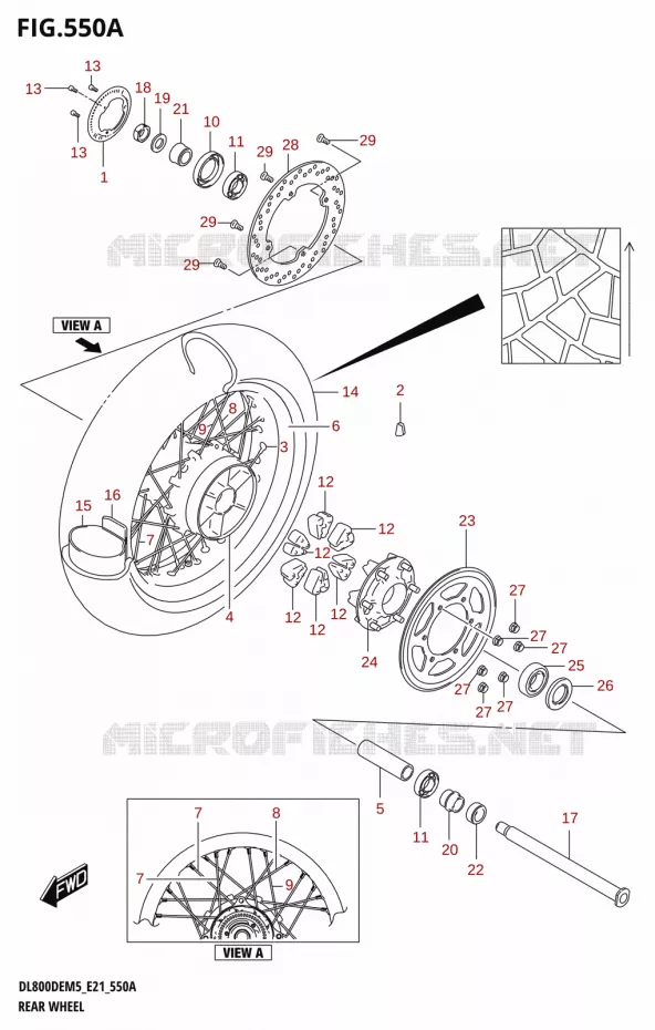 ROUE ARRIERE Suzuki MOTO 800 V-STROM 2025  DL800DERC 2025 M5 (E21)