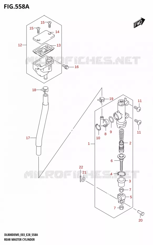 MAITRE CYLINDRE DE FREIN ARRIERE Suzuki MOTO 800 V-STROM 2025  DL800DERC 2025 M5 (E28)