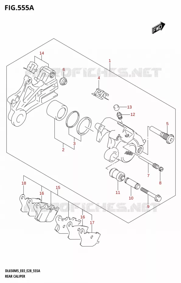 ETRIER DE FREIN ARRIERE Suzuki MOTO 650 V-STROM 2025  DL650A 2025 M5 (E28)