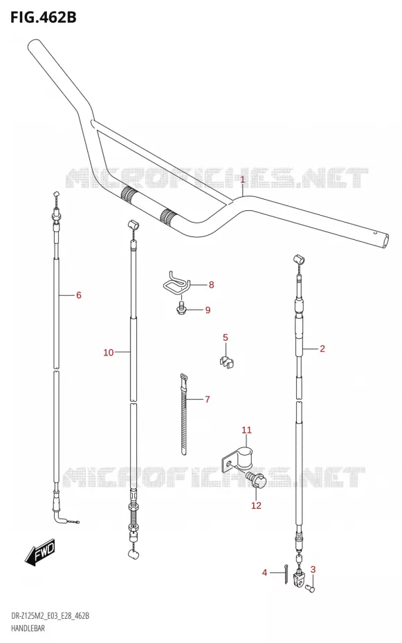 GUIDON (DR-Z125:E28) Suzuki MOTO 125 DR-Z 2022  DR-Z125 2022 M2 (E28)