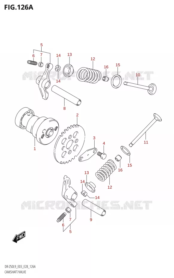 ARBRE A CAMES - SOUPAPES Suzuki MOTO 50 DR 2019  DR-Z50 2019 L9 (E28)