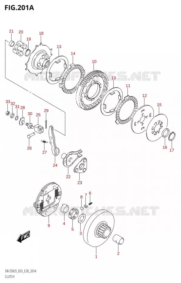 EMBRAYAGE Suzuki MOTO 50 DR 2019  DR-Z50 2019 L9 (E28)