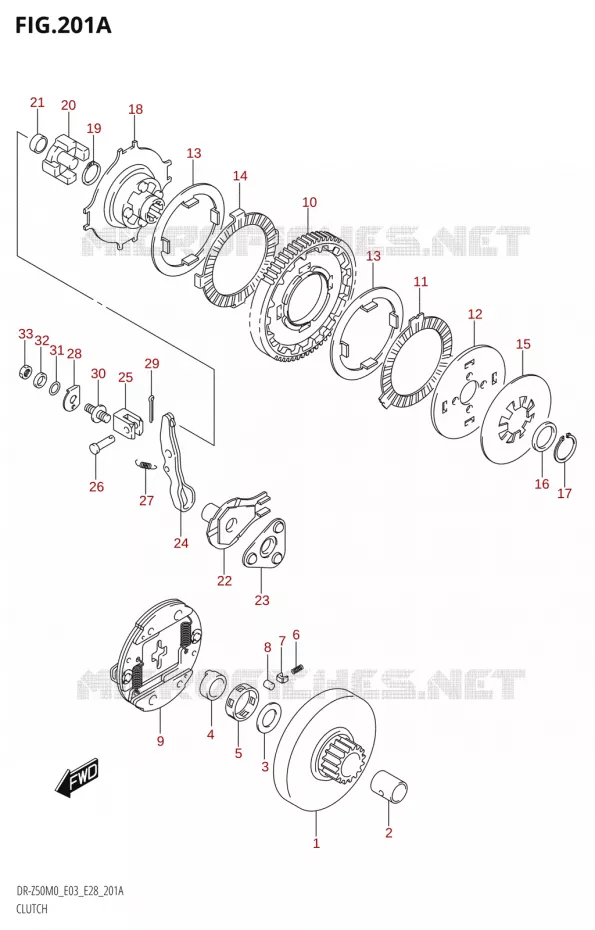 EMBRAYAGE Suzuki MOTO 50 DR 2020  DR-Z50 2020 M0 (E28)