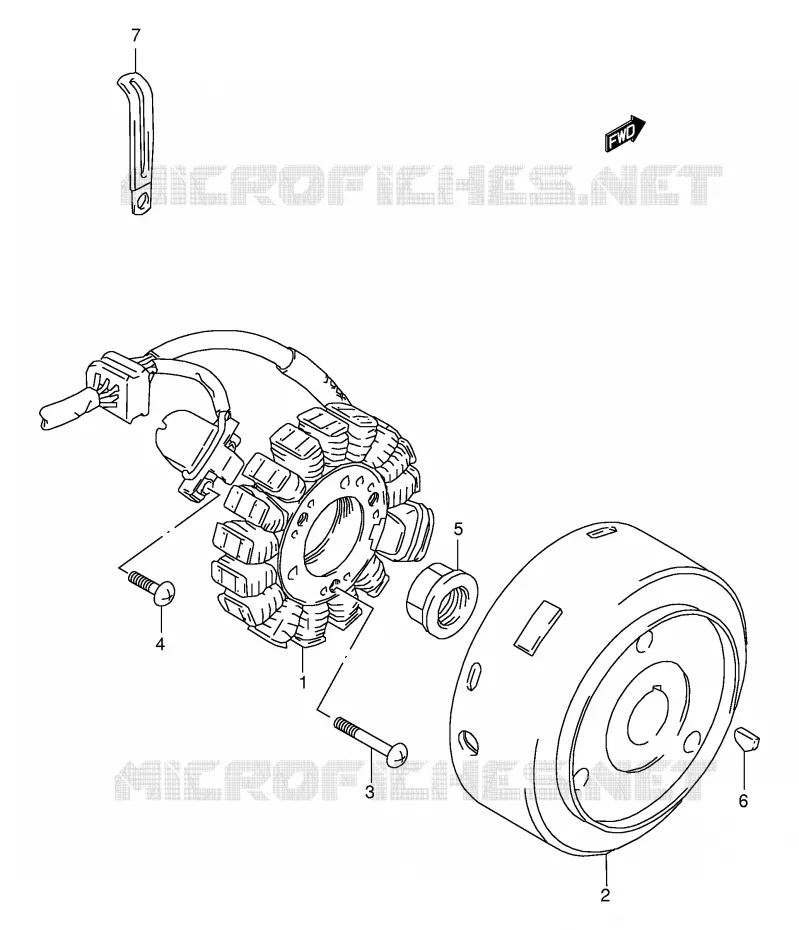 ALLUMAGE ROTOR - STATOR Suzuki QUAD 160 OZARK 2001  LT-F160K1(P24)