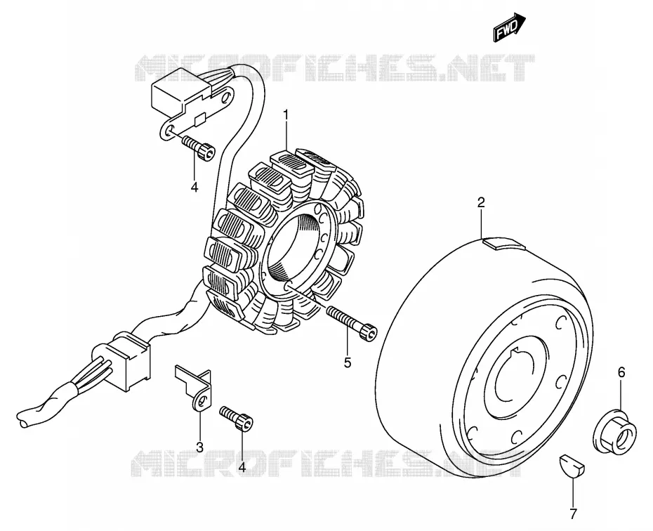 ALLUMAGE ROTOR - STATOR Suzuki QUAD 400 QUADSPORT 2004  LT-Z400K4(E3/E28)