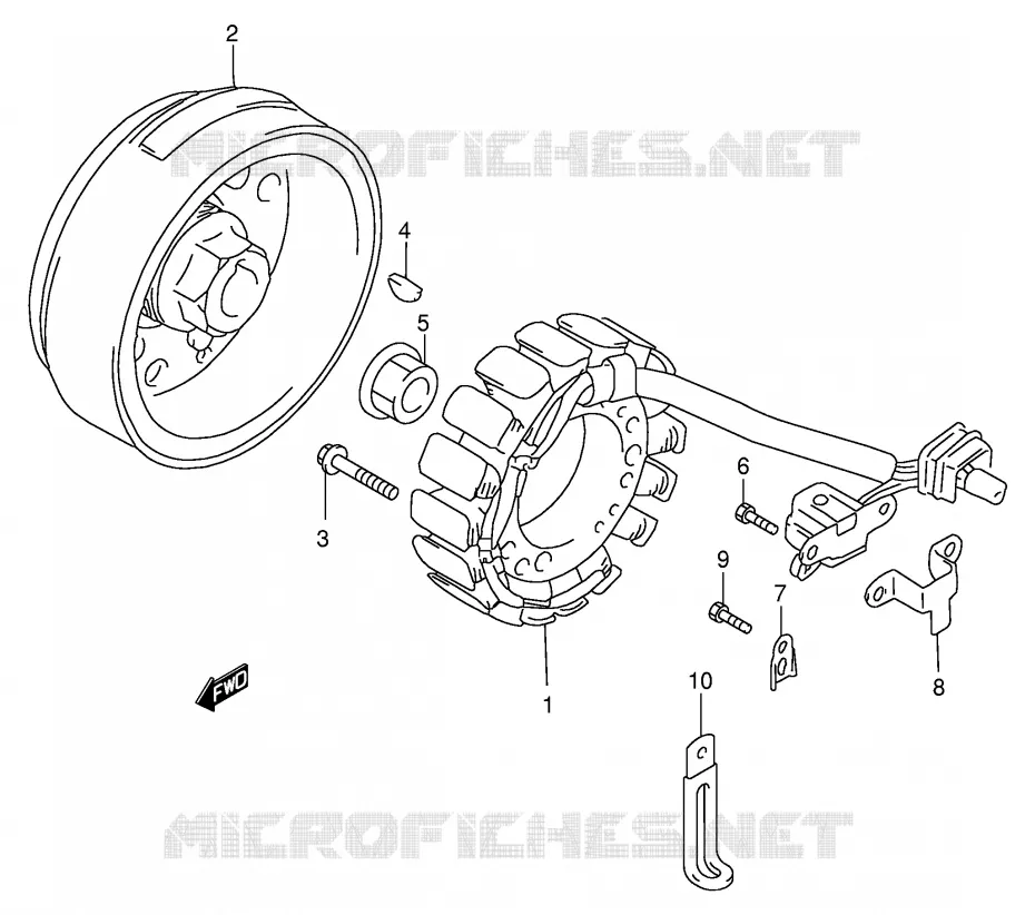 ALLUMAGE ROTOR - STATOR Suzuki QUAD 500 VINSON 2002  LT-F500FK2(E3/E28)
