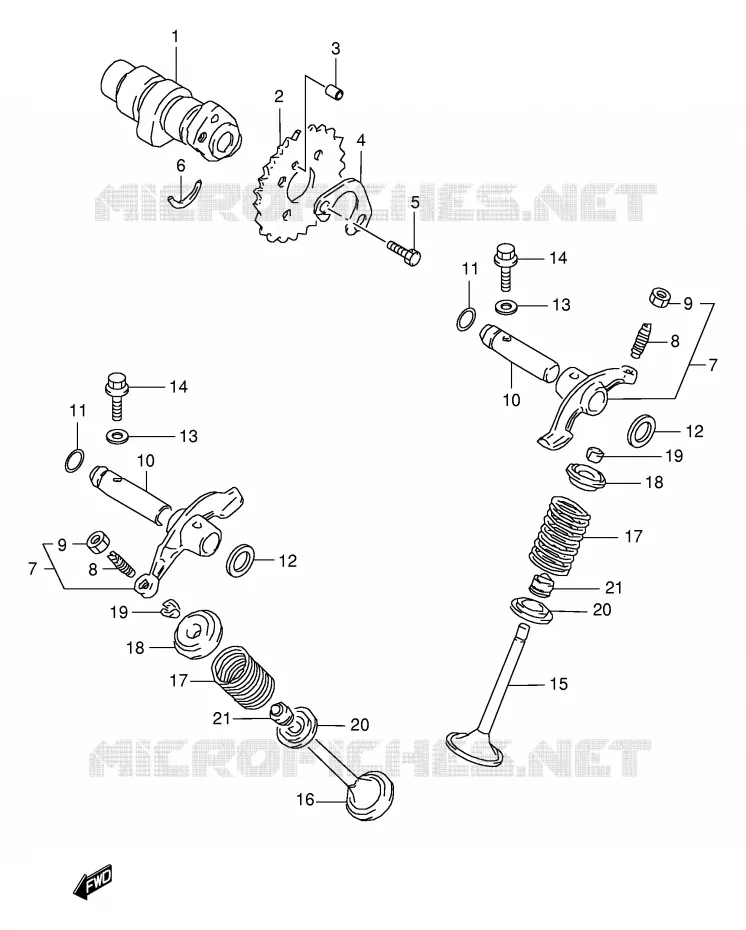 ARBRE A CAMES - SOUPAPES Suzuki QUAD 160 OZARK 1999  LT-F160X(P24)