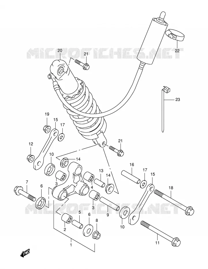 BIELLETTE DE SUSPENSION ARRIERE Suzuki MOTO 650 FREEWIND 1999  XF650X(E2)