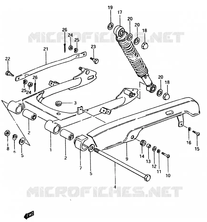 BRAS OSCILLANT ARRIERE Suzuki MOTO 50 ZR 1999  ZR50SKX