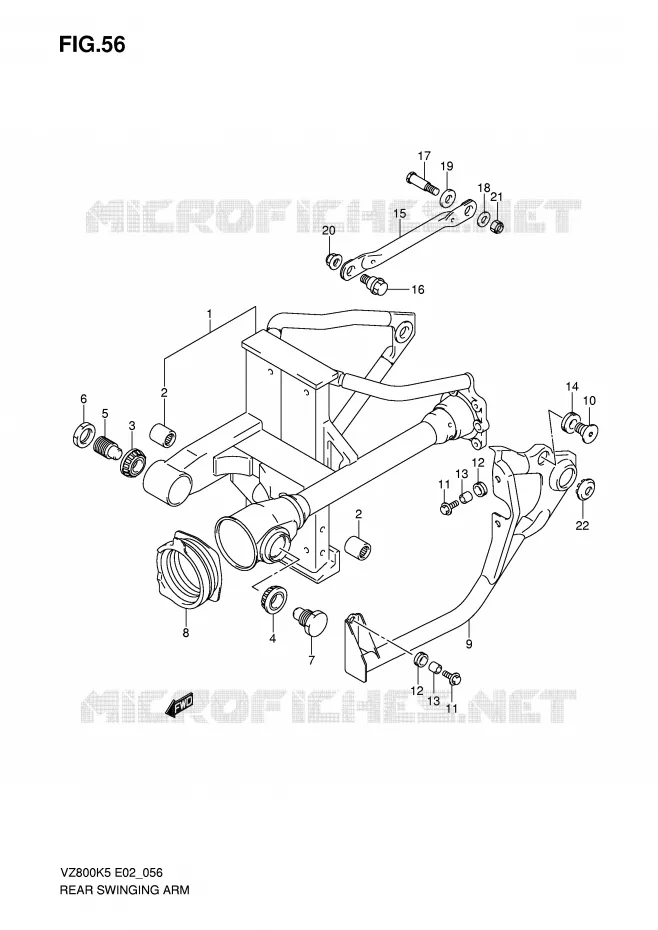 BRAS OSCILLANT ARRIERE Suzuki MOTO 800 MARAUDER 2008  VZ800K8(E2)