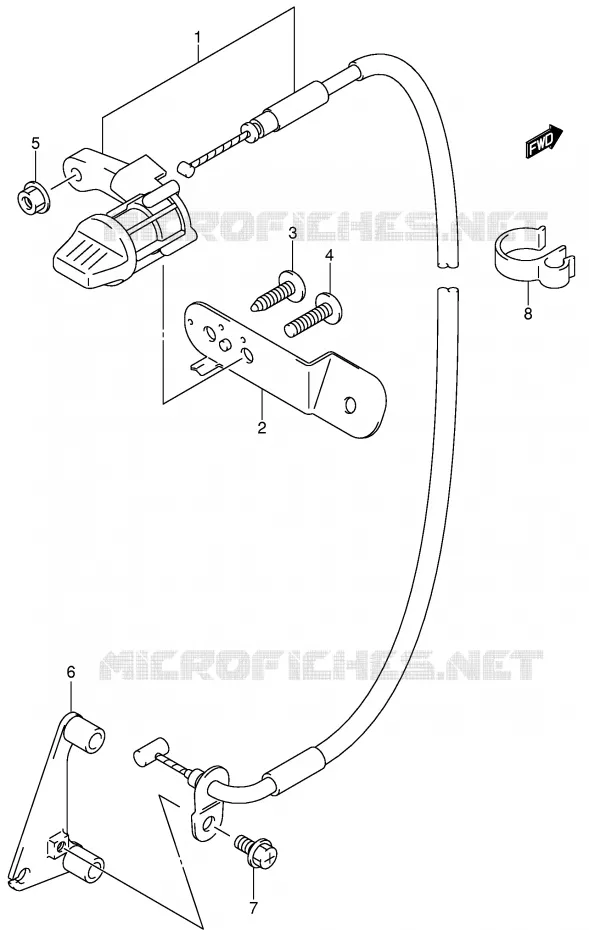 CABLE DE MARCHE ARRIERE Suzuki QUAD 400 QUADSPORT 2005  LT-Z400K5(E19)