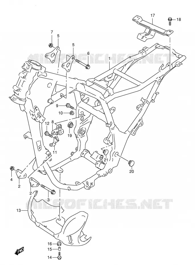 CADRE Suzuki MOTO 650 FREEWIND 2001  XF650K1(E2)