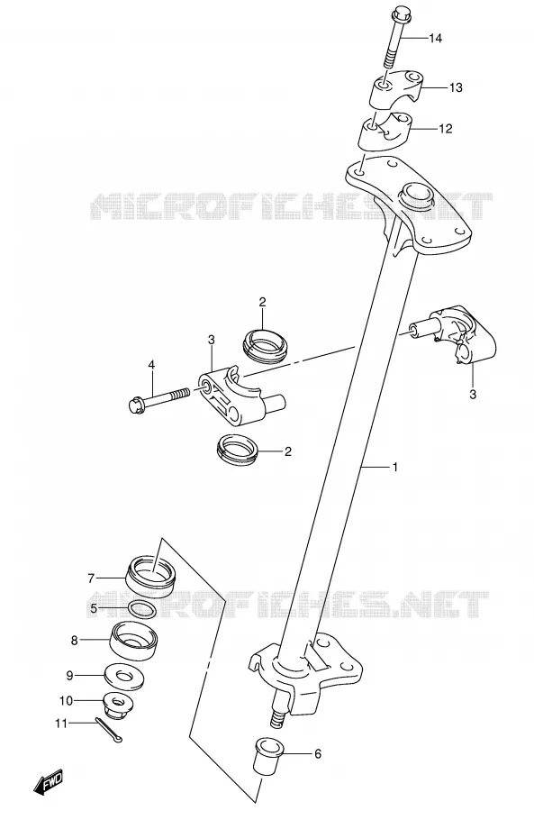 COLONNE DE DIRECTION (MODELE K2/K3) Suzuki QUAD 250 OZARK 2003  LT-F250K3(E17)
