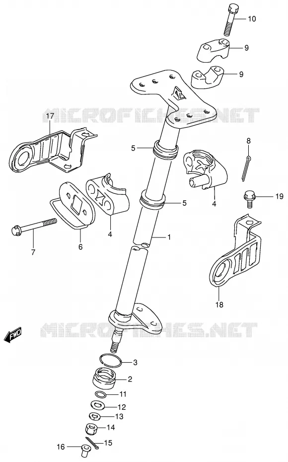 COLONNE DE DIRECTION Suzuki QUAD 160 OZARK 2003  LT-F160K3(P28)