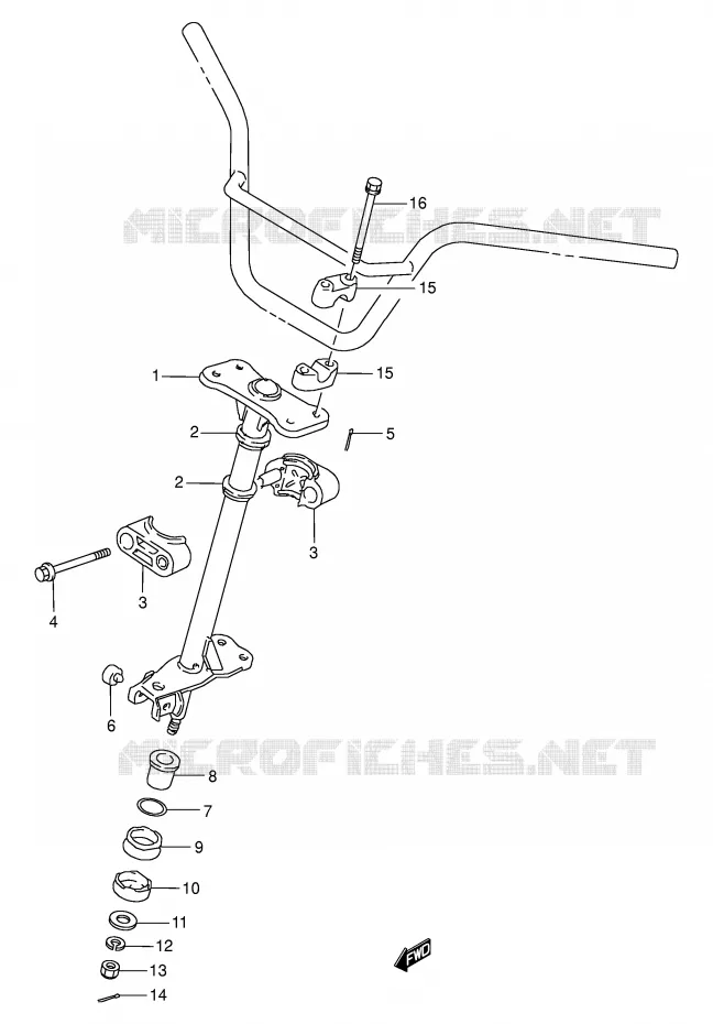 COLONNE DE DIRECTION Suzuki QUAD 250 KINGQUAD 1998  LT-F4WDW(E17)