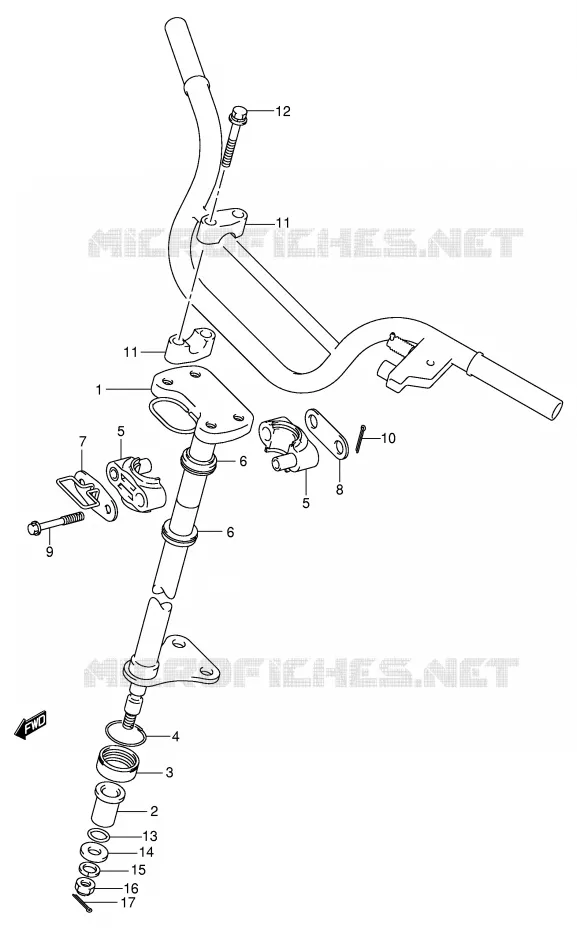 COLONNE DE DIRECTION Suzuki QUAD 50 MINIQUAD-SPORT 2003  LT-A50K3(P3/P28)